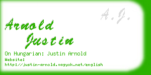 arnold justin business card